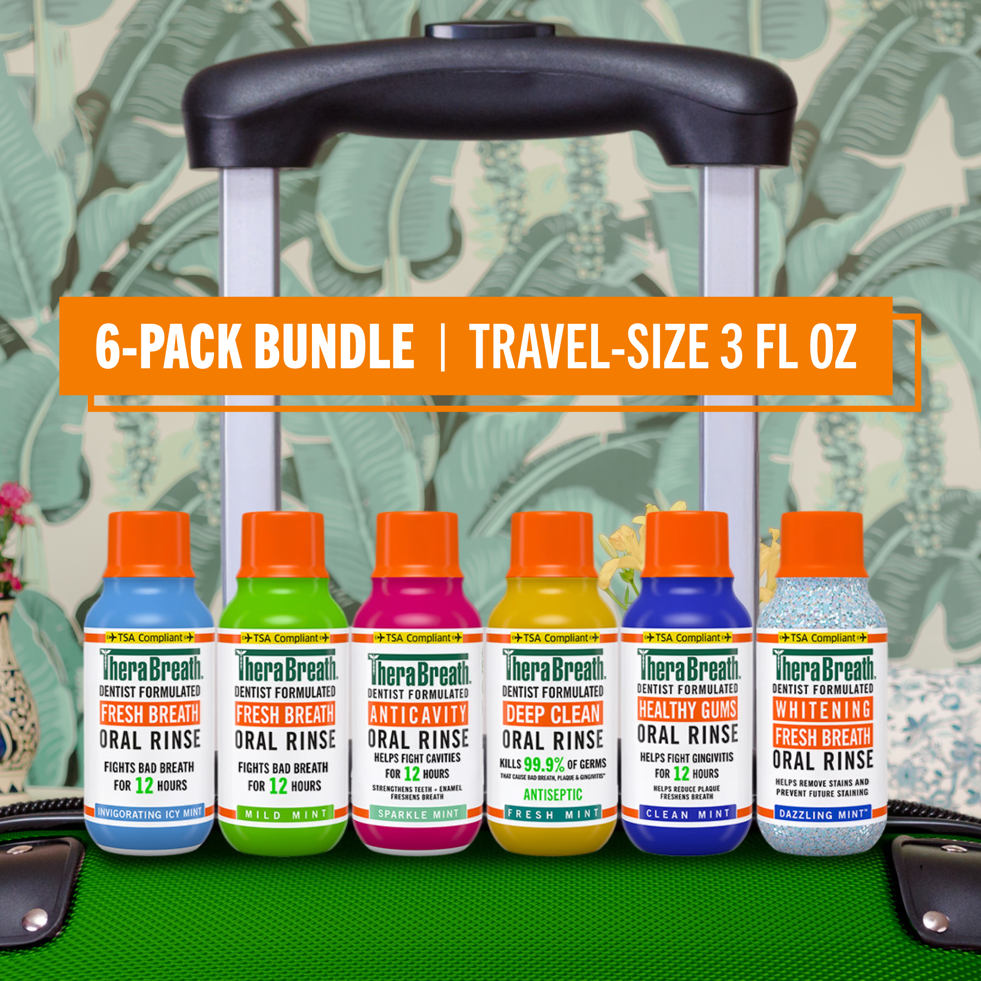 Travel-Size Mouthwash - TheraBreath Variety 6-Pack Bundle